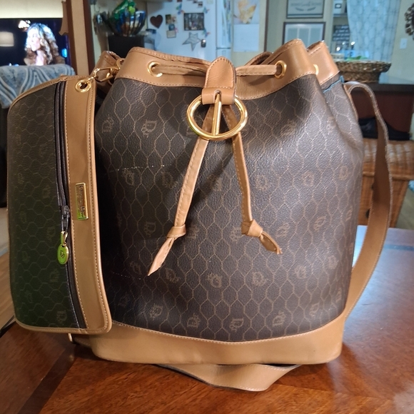 Dior Elegant Brown and Tan Designer Bucket Bag main image 12